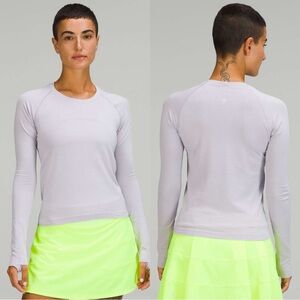 Lululemon Swiftly Tech Long-Sleeve Shirt 2.0 Waist Length in Faint Lavender 4